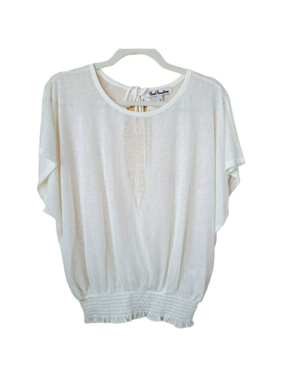 NWT True Freedom sz M sheer open back top
